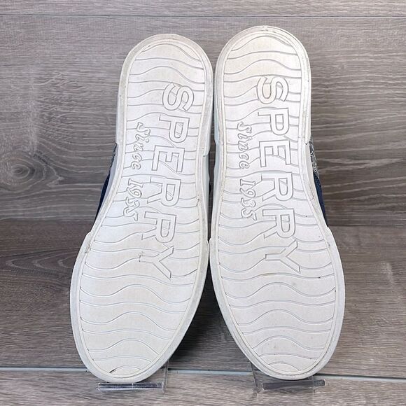 Sperry Top Sider Seacoast Women’s Sz 7M Blue Canvas Nautical Anchors Low Sneaker - Picture 7 of 10